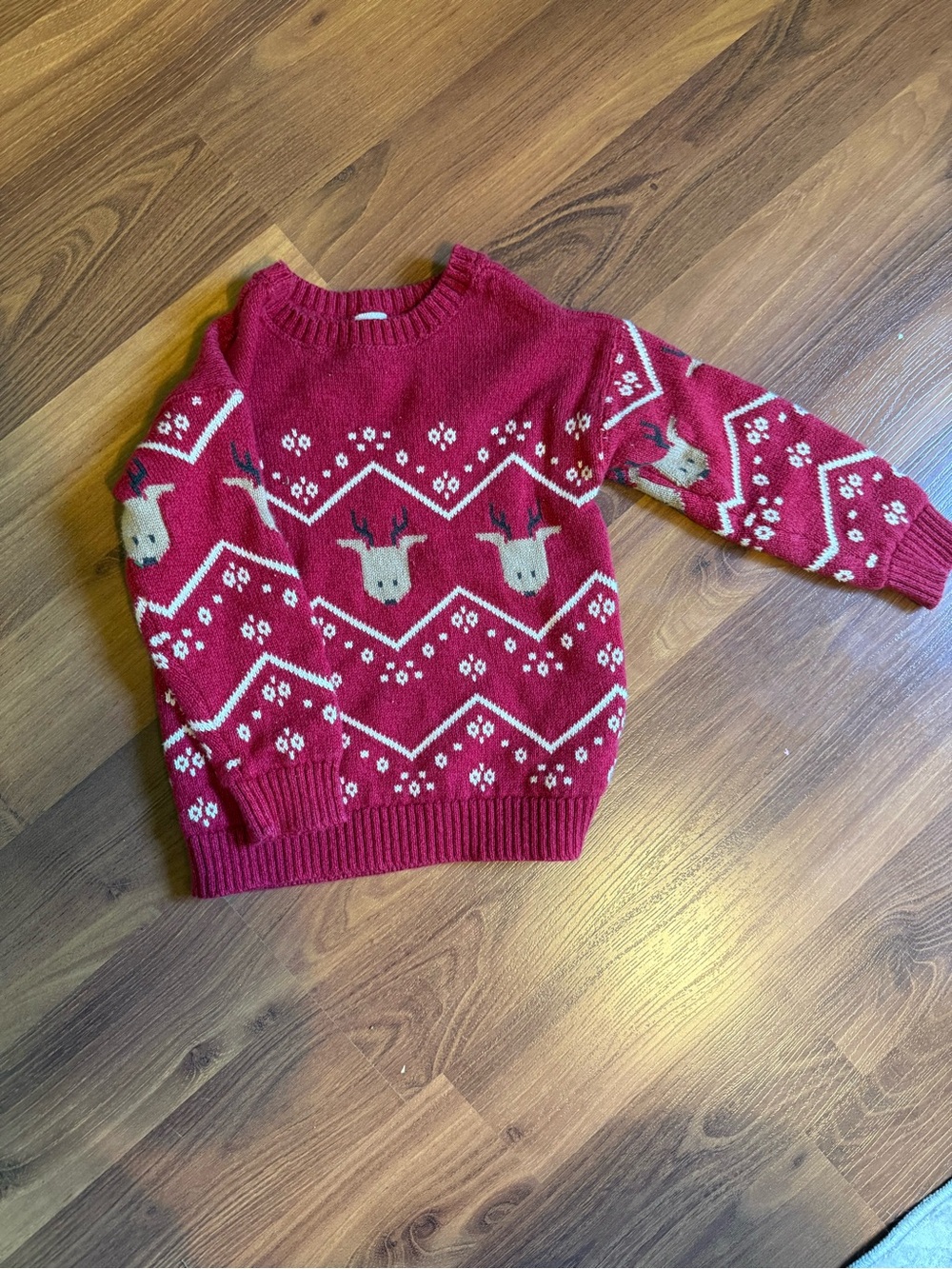 Carter's Red Reindeer Pattern Knit Sweater